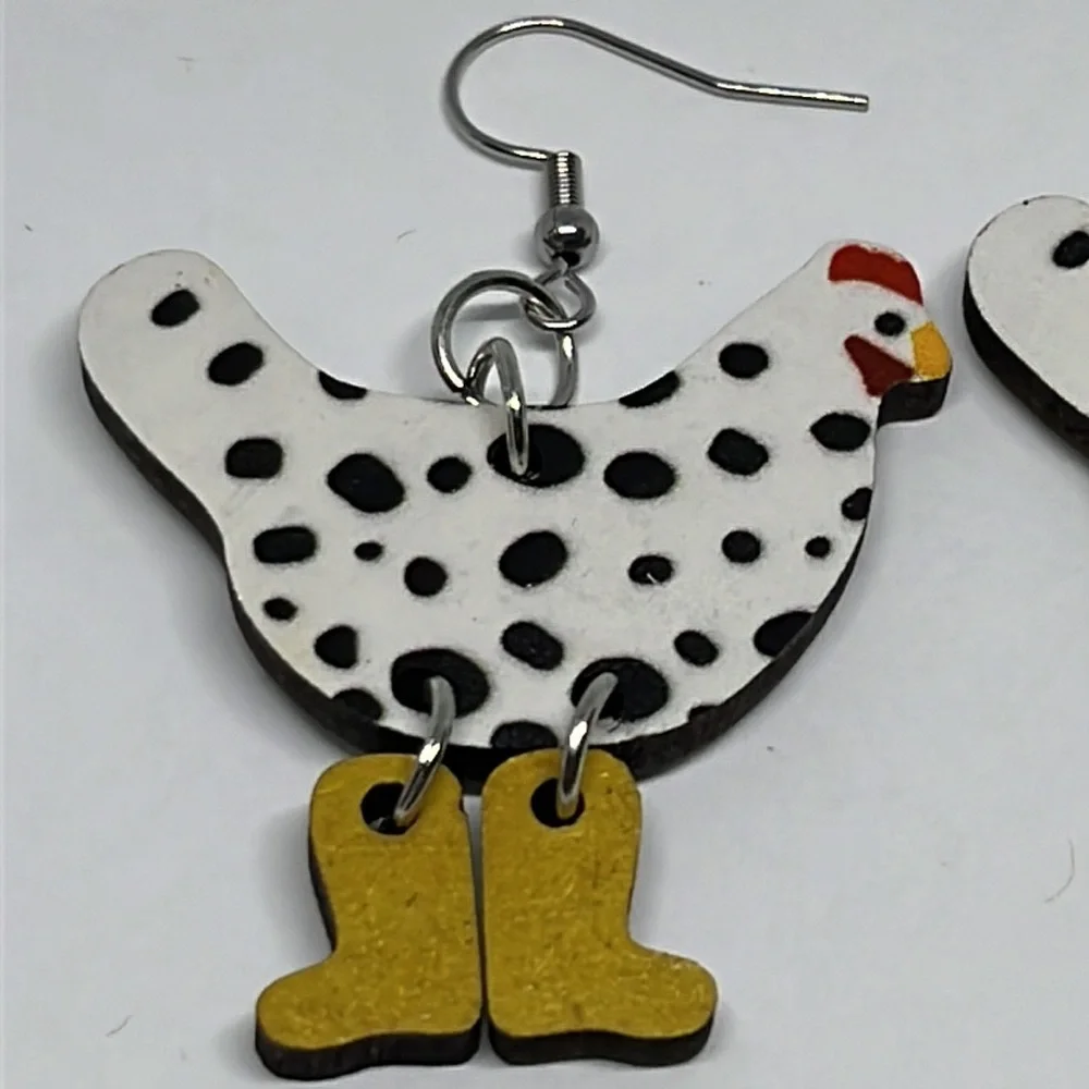 Earrings Chicken gift for animal lovers‎